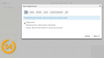 Fast event creation for online booking